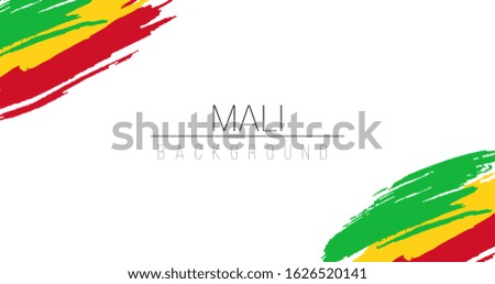 Mali flag brush style background with stripes. Stock vector illustration isolated on white background.