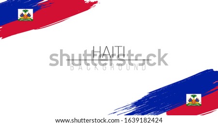 Haiti flag brush style background with stripes. Stock vector illustration isolated on white background.