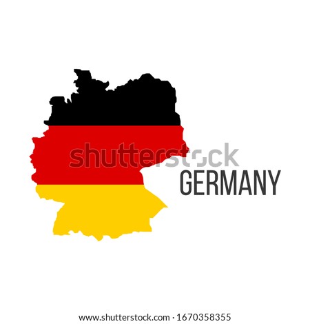 Germany flag map. The flag of the country in the form of borders. Stock vector illustration isolated on white background.