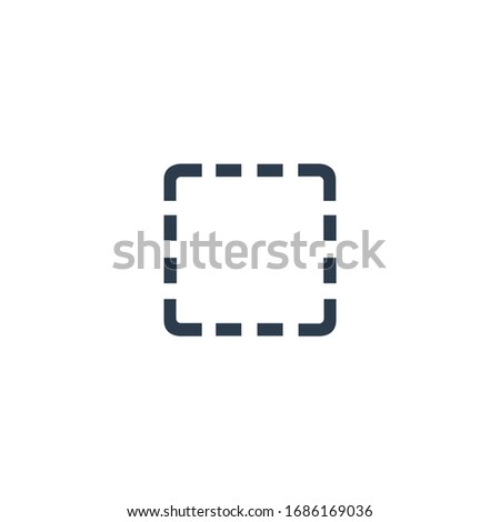 Selection dashed rectangle with pointer in vector. Stock Vector illustration isolated on white background.