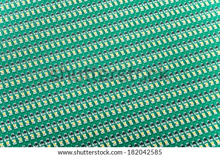 SMD LED on Green PCB, LED lighting, Illumination Elements for Electronic Devices and Industrial Applications, Serial Production PCB Assembly