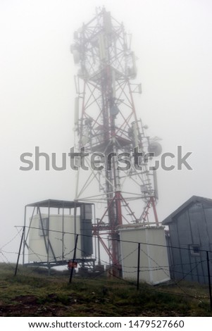 PTT tower on Furnica mountain in National Park Bucegi of Carpathians mountains , Sinaia Resort, Prahova county, Romania. Imagine de stoc © 