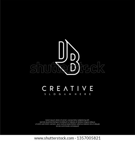 abstract modern lines logotype of DB design concept