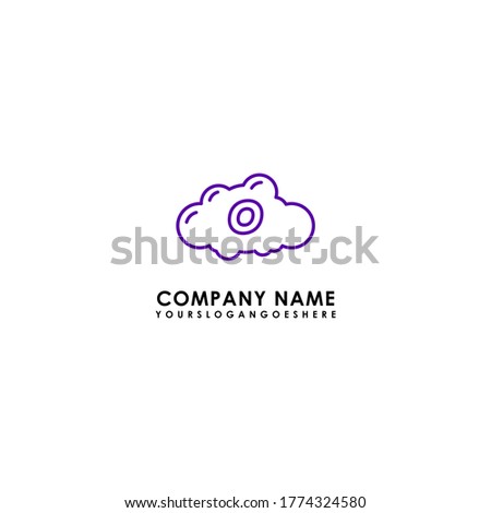 modern blue technology O logotype simple design concept