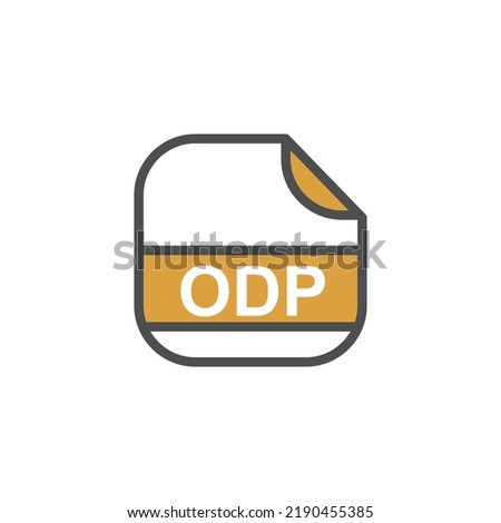 ODP File Extension, Rounded Square Icon with Text - Format Extension Icon Vector Illustration.
