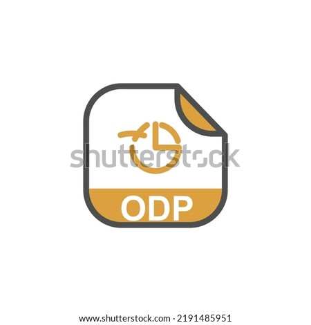 ODP File Extension, Rounded Square Icon with Symbol - Format Extension Icon Vector Illustration.