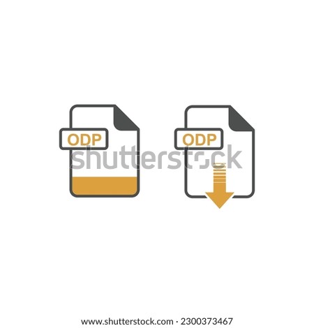 ODP Format Download Icon - Format Extension File Icon Vector Illustration For Web and Graphics Design.