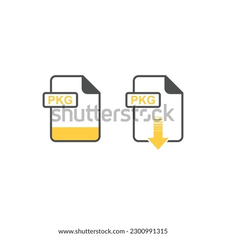 PKG Format Download Icon - Format Extension File Icon Vector Illustration For Web and Graphics Design.