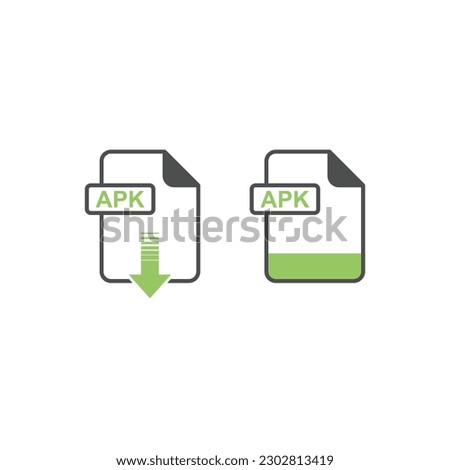 APK Format Download Icon - Format Extension File Icon Vector Illustration For Web and Graphics Design.