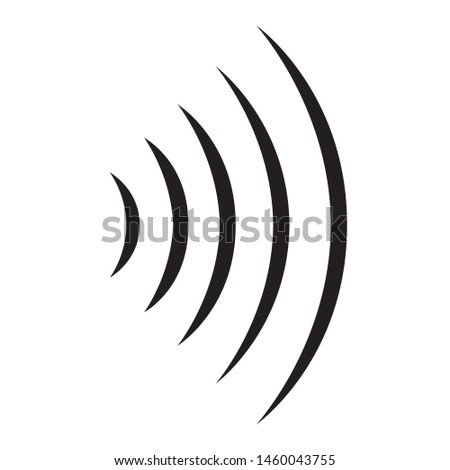 Sound wave icon design. Wi Fi connection on white background. Radio wave radiation. Signal wave icon design. Vector illustration.