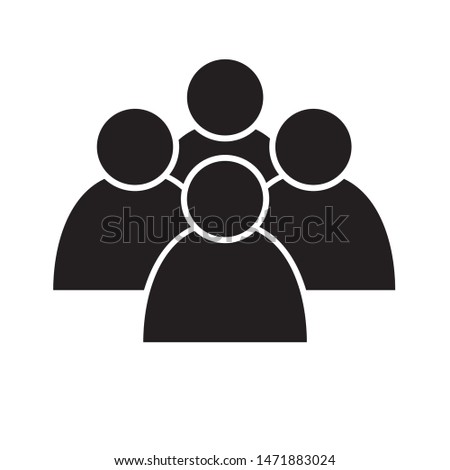 People icon design. Group of people icon. People icon flat style design. Icon of people in black color on white background. Vector illustration.