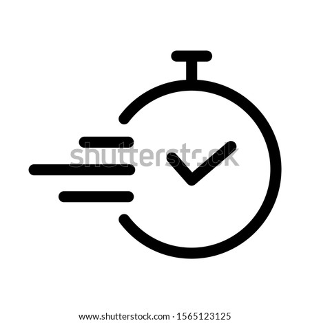 Time icon design. Task time icon in modern outline style design. Vector illustration. Vector illustration.