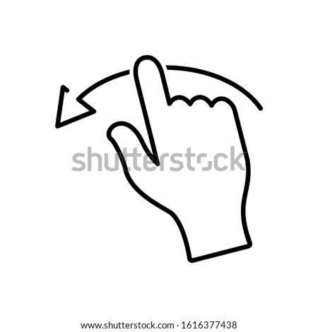 Left swipe finger icon design. Slide finger icon in trendy flat style design. Vector illustration.