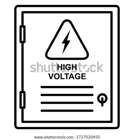 Electrical panel icon in modern outline style design. Vector illustration isolated on white background.