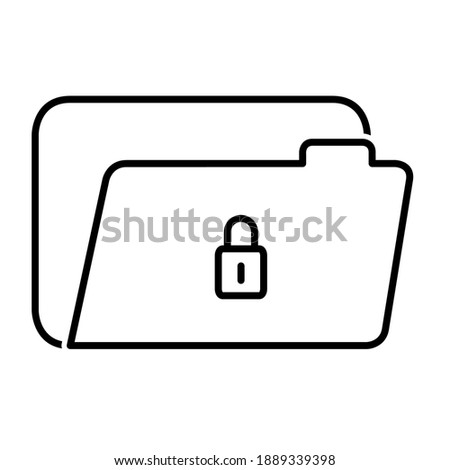 Locked file icon in trendy outline style design. Vector illustration isolated on white background.