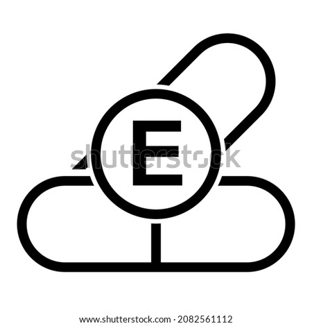 Vitamin E icon in trendy outline style design. Vector illustration isolated on white background.