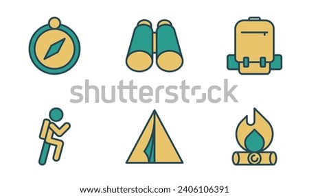 Adventure Icon Design Template in Filled Outline Style