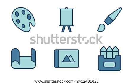 Art Studio icon design template in filled outline style