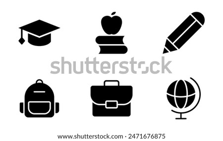 education icon symbol vector template collection