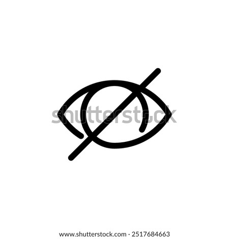 closed eye, eye slash, hide icon symbol vector template