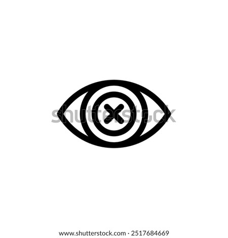 closed eye, eye slash, hide icon symbol vector template