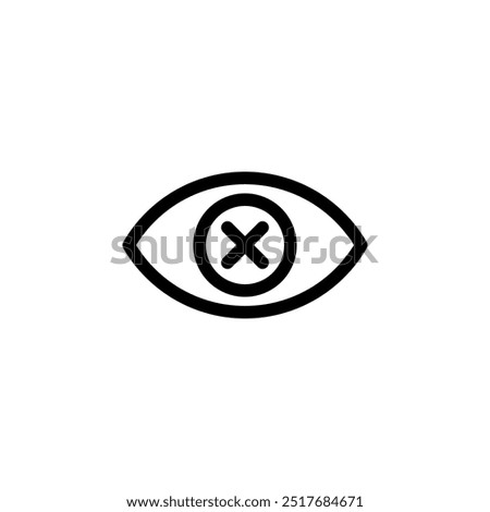 closed eye, eye slash, hide icon symbol vector template