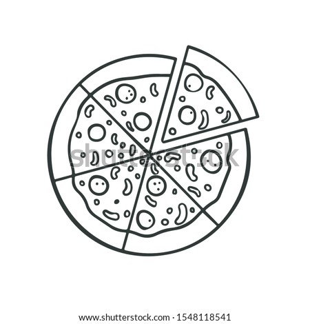 pizza icon outlined linear -vector.