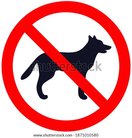 no dogs allowed sign in red circle vector icon.