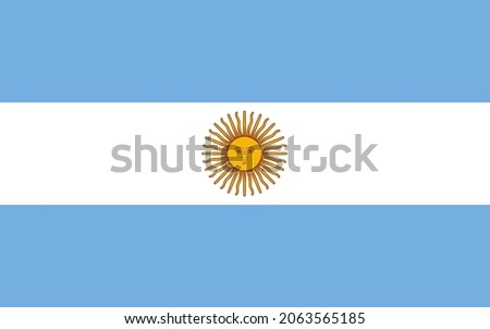 Accurate flag of Argentina in terms of size, placement of elements, colours, and scale Stok fotoğraf © 