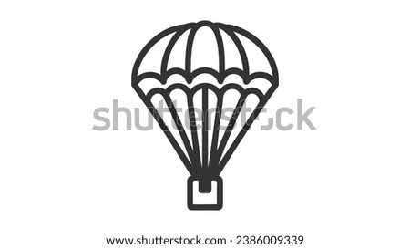 Parachuting outline vector icon. Thin line black parachuting icon, flat vector simple element illustration from editable free time concept isolated stroke on white background