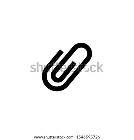 Modern thin black paperclip icon