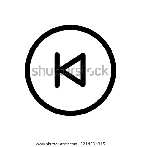 simple rewind button icon thin line