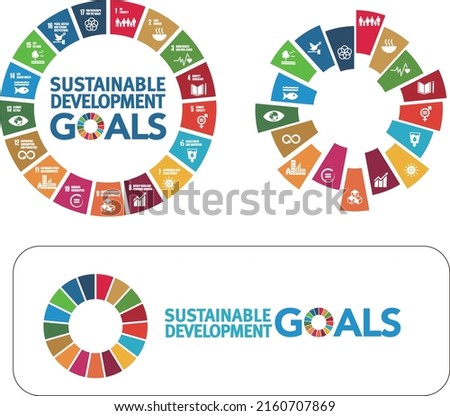 Goals for addressing poverty worldwide and realizing sustainable development. Circle SDGs