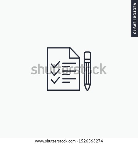 Testing icon, linear style sign for mobile concept and web design. Symbol, logo illustration. Pixel perfect vector graphics