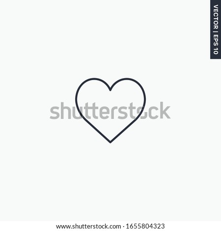 Heart, linear style sign for mobile concept and web design. Symbol, logo illustration. Pixel perfect vector graphics