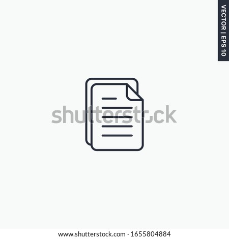 File, linear style sign for mobile concept and web design. Symbol, logo illustration. Pixel perfect vector graphics