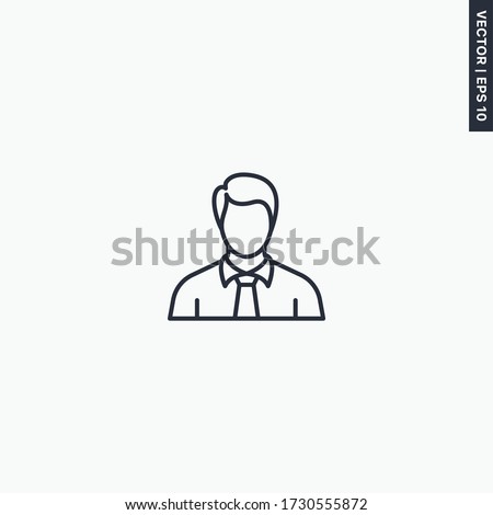Businessman, linear style sign for mobile concept and web design. Symbol, logo illustration. Pixel perfect vector graphics