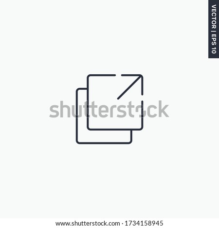 External link, linear style sign for mobile concept and web design. Symbol, logo illustration. Pixel perfect vector graphics