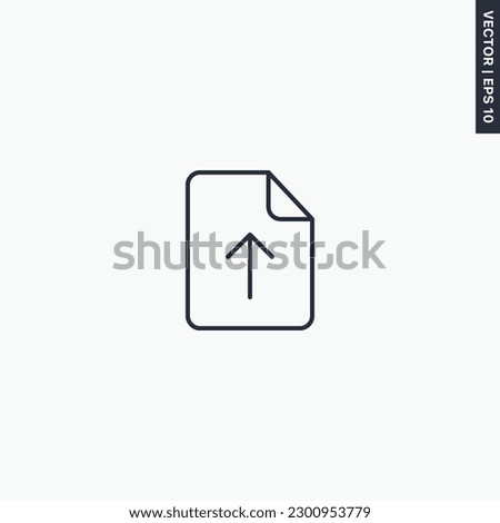 Upload file, linear style sign for mobile concept and web design. Symbol, logo illustration. Pixel perfect vector graphics