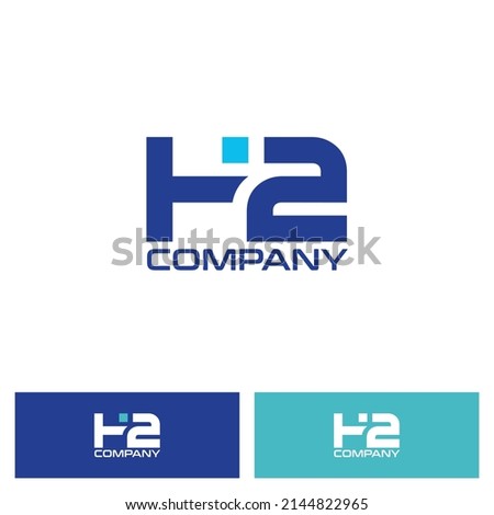 modern and simple look of  initial H2 company logo design