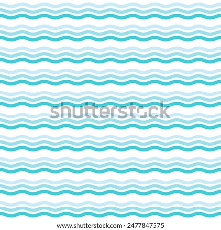 seamless water wave line pattern and background vector illustration