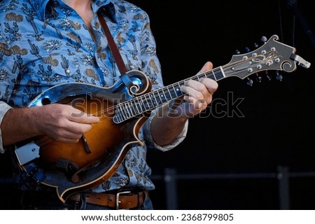 Similar – Image, Stock Photo Man playing mandolin