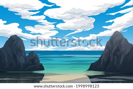 Similar – Image, Stock Photo Seaside on cloudy day