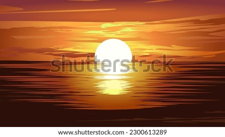 Similar – Image, Stock Photo Scenic sunset over sea and snowy mountains