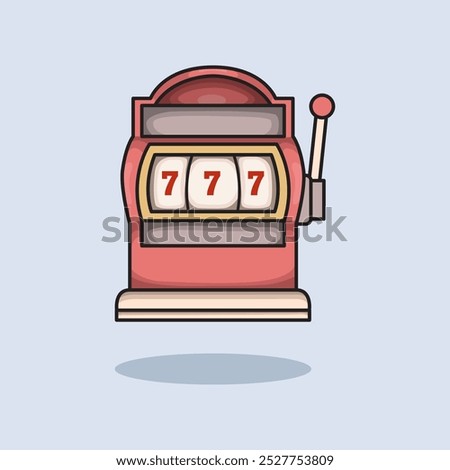 Vector illustration Slot Machine. Vector Jackpot Machine. Slot Machine Jackpot Vector Cartoon design illustration and icon for website, digital and print