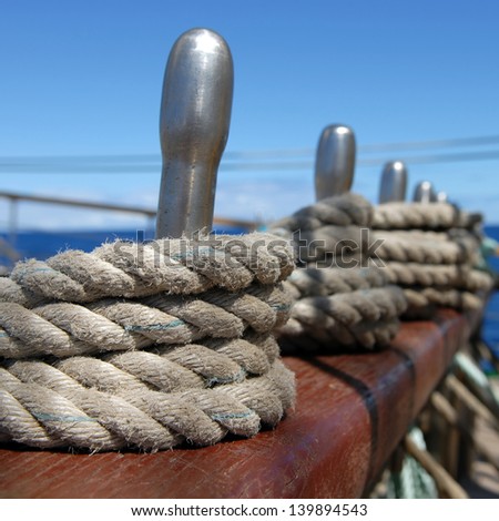 Ropes and Rigging on a sail ship