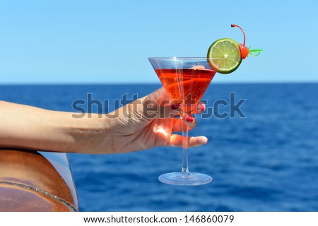 Romantic cocktail at sea cruise