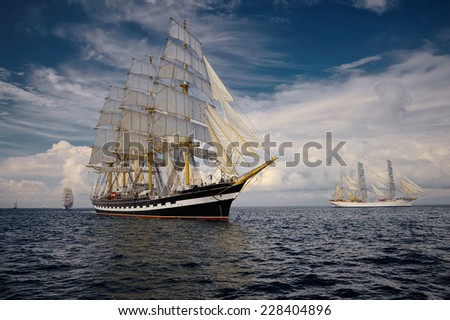 Sailing. A collection of ships and yachts