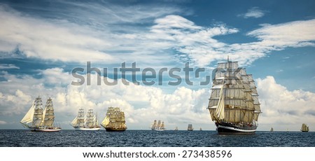 Beauty sailing ships. Collection best yachts and ships