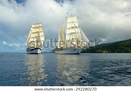 Holidays on sailing ships. Collection of sailing
